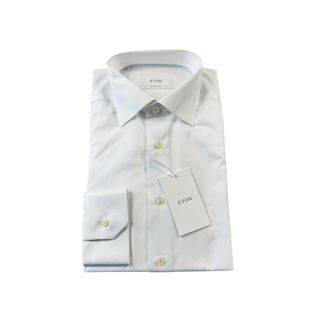 ETON Contemporary Solid White Current Cotton Butt… - image 1